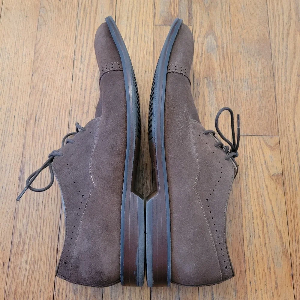Stacy Adams 11M Oxford Brown Suede Cap Toe Brogue DICKINSON Academia Twee Preppy